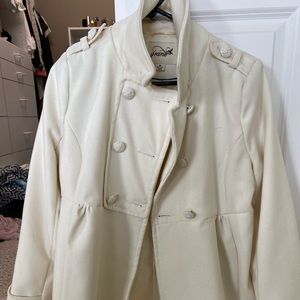 Cream pea coat.  Good condition.